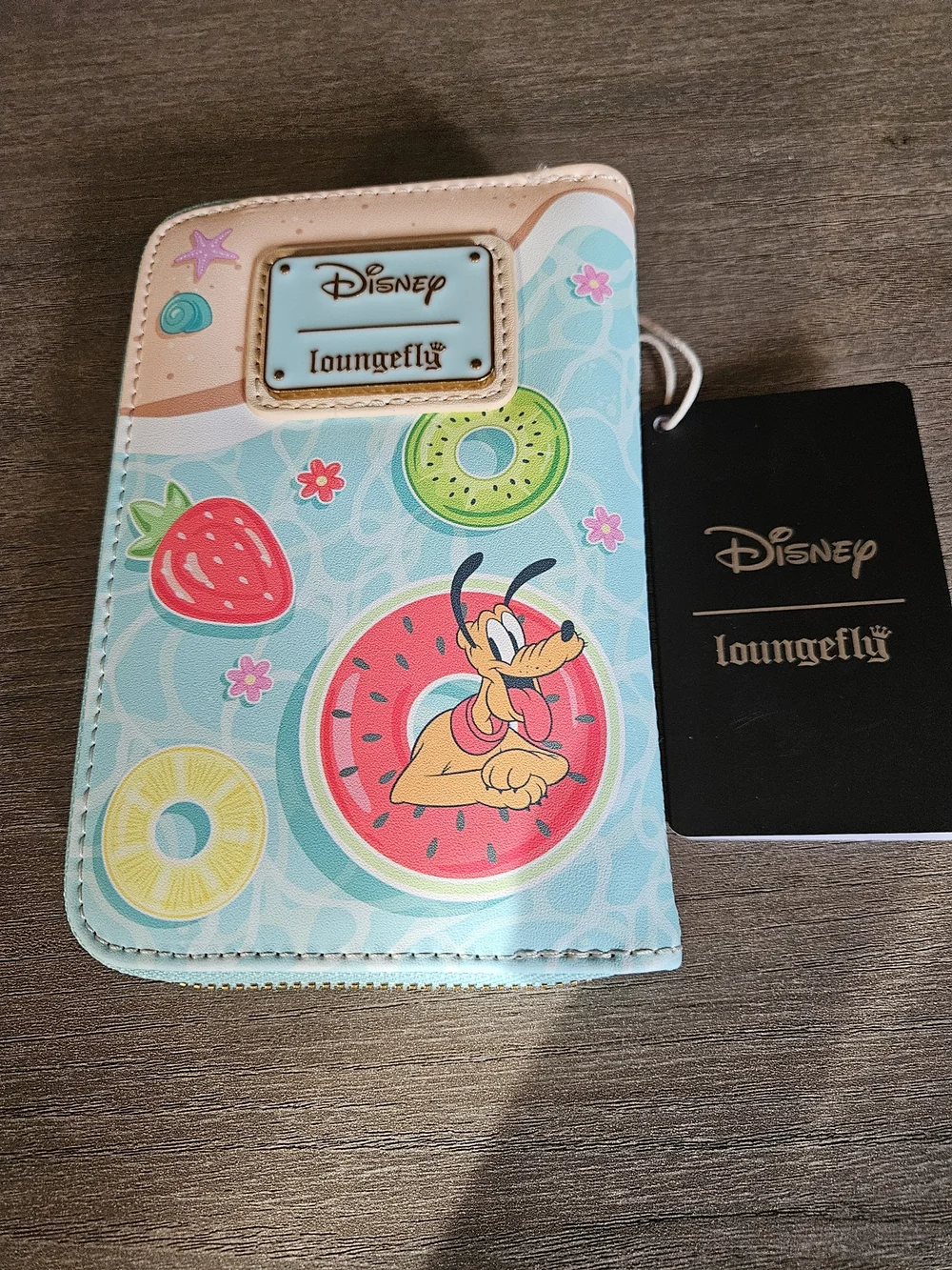 Loungefly Disney Minnie & Mickey Beach Fun Pastel Pink and Blue Wallet- NWT